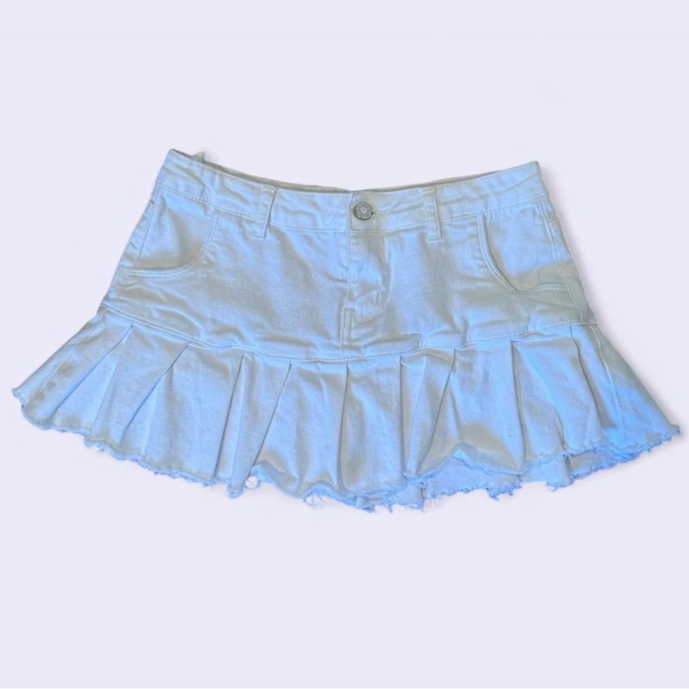 White Ruffled Mini Skirt